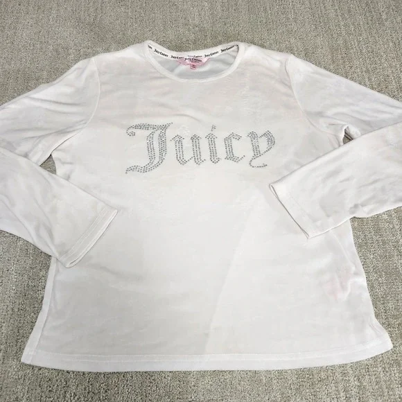 Juicy Couture Tracksuit Women XL Bone White Pants Jacket Velour Y2K Baby Doll - Picture 11 of 11